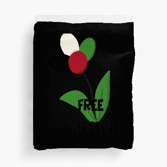 Free Palestine,Flag-colored rose ,watermelon color Duvet Covers