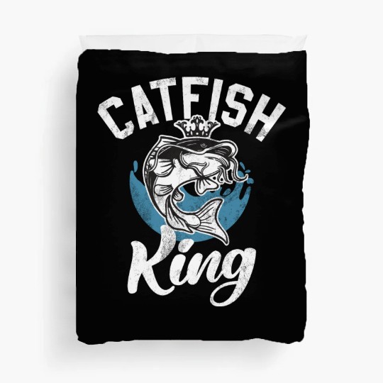 Catfish King Catfishing Angler Noodler Fisherman Duvet Covers