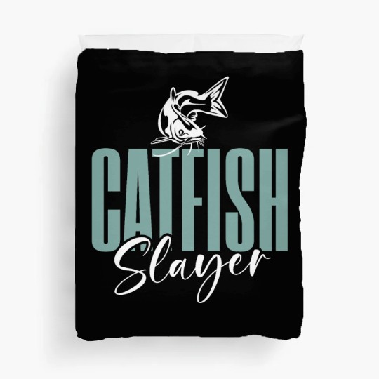 Catfish Slayer Catfishing Angler Noodler Fisherman Duvet Covers