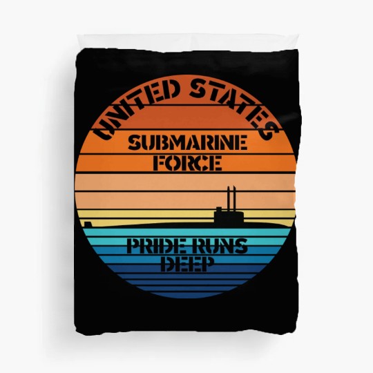 Sunset Us Submarine Force Pride Runs Deep Duvet Covers