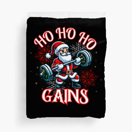 Santa Claus Christmas workout Duvet Covers
