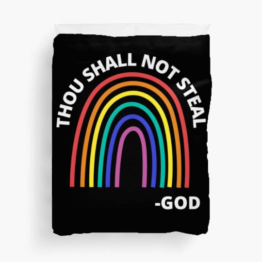 Thou Shall Not Steal Rainbow God Christian Duvet Covers