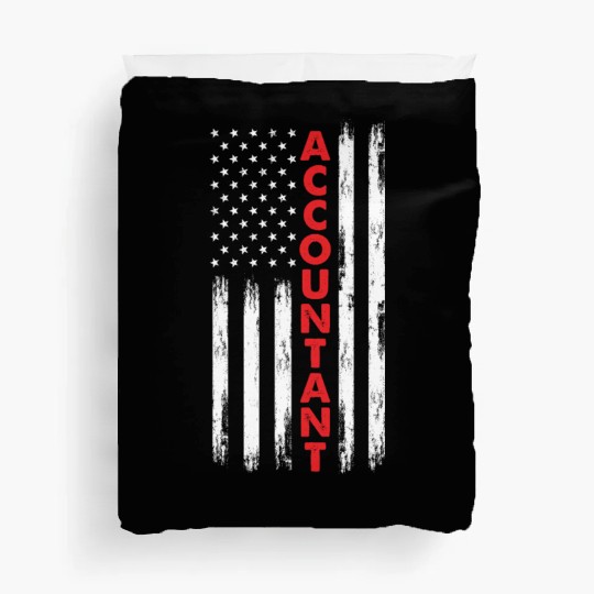 Patriotic US Flag Accountant Funny Accountant Gift Duvet Covers