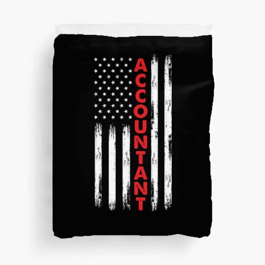 Patriotic US Flag Accountant Funny Accountant Gift Duvet Covers