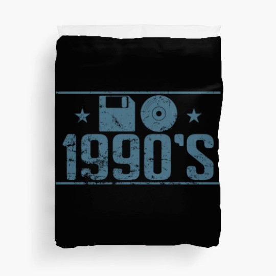 Floppy Disk and CD 1990's Retro Memory Module Duvet Covers