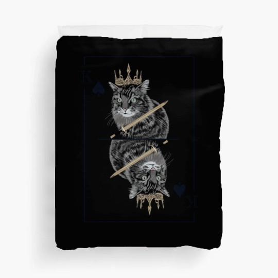 Cat Spades King Playing Card Cat Daddy Cat Mom Duvet Covers