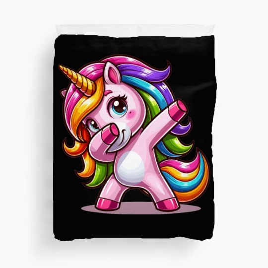 Dabbing Unicorn Dab Move Dancing Rainbow Unicorn Duvet Covers