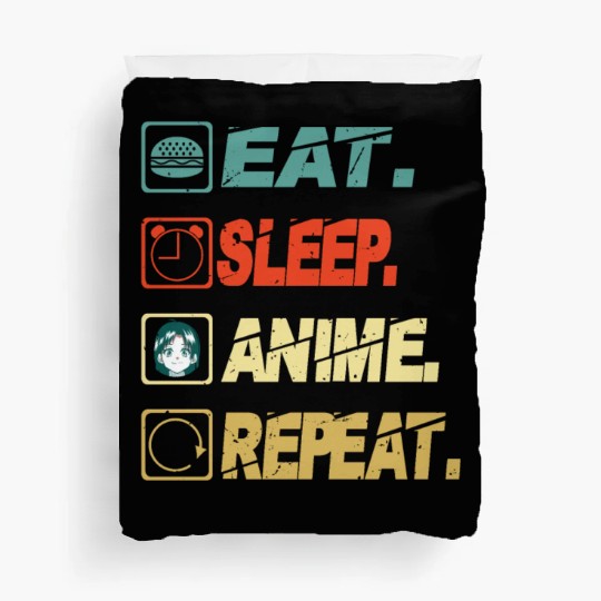 Eat Sleep Anime Repeat Ramen Kawaii Japanese Manga Duvet Covers