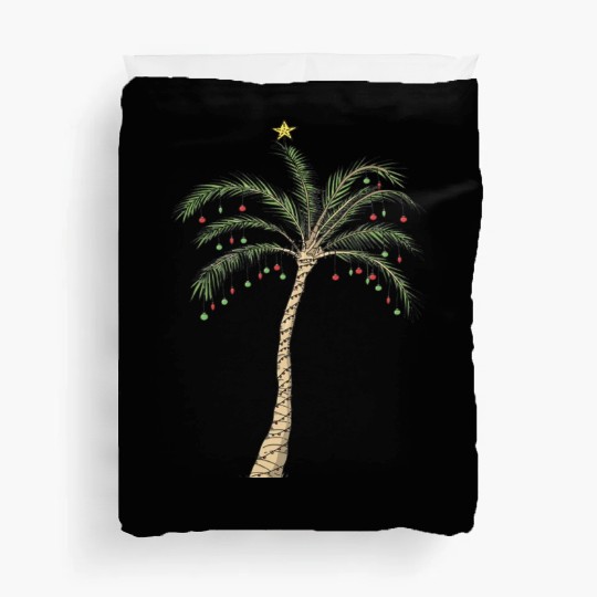 Christmas Palm Tree Light Hawaiian Tropical Xmas Duvet Covers