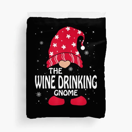Wine Drinking Gnome Family Py Duvet Covers