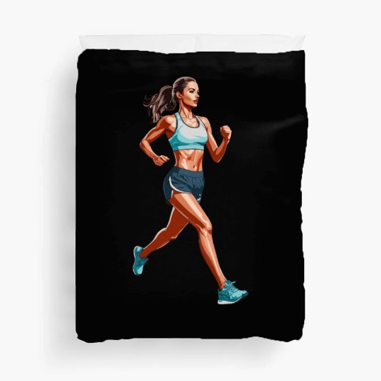 workout running women Duvet Covers