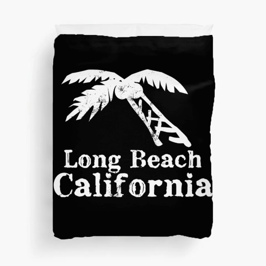Long Beach California Palm Tree Souvenirs Gifts Duvet Covers