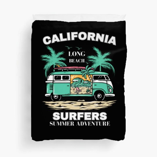 Men's And Women's California Long Beach Print Duvet Covers