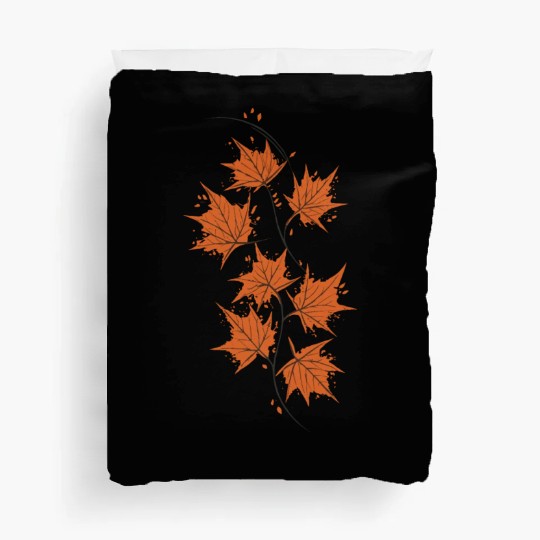 Brown Maple Leaves Duvet Covers