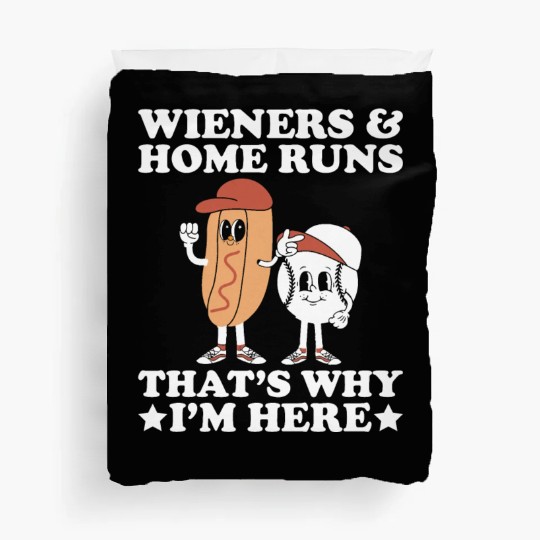Wieners Home Runs Funny Baseball Player Duvet Covers