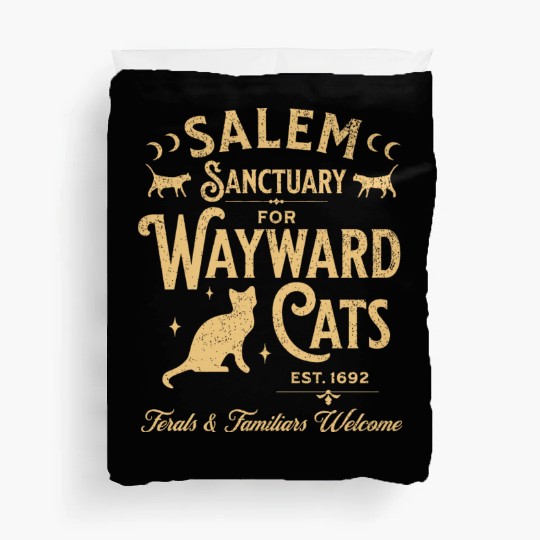 Salem Sanctuary for Wayward Cats Black Duvet Covers