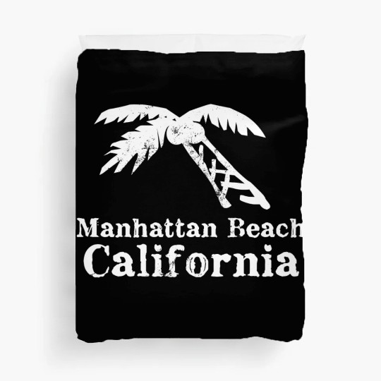 Manhattan Beach California Palm Tree Souvenirs Duvet Covers