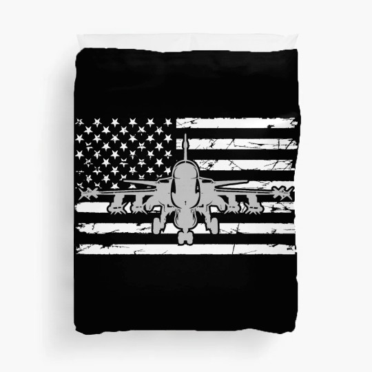 US Flag Airplane Patriotic American Pilot Duvet Covers