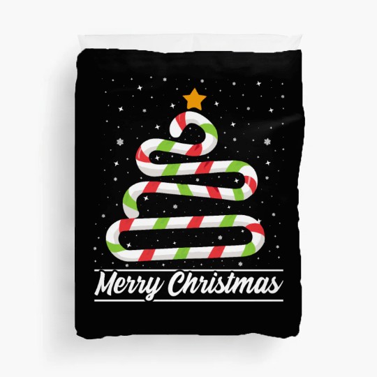 Candy Cane Tree Christmas Xmas Holidays Santa Hat Duvet Covers