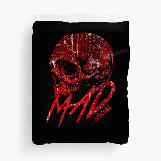 Red Skull with Lightning Graffiti Duvet Covers