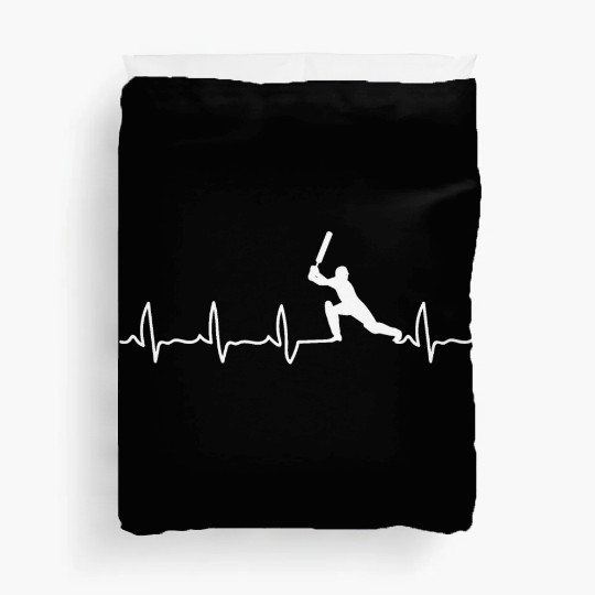 Cricket Player Cricket Heartbeat Cricket Player Duvet Covers