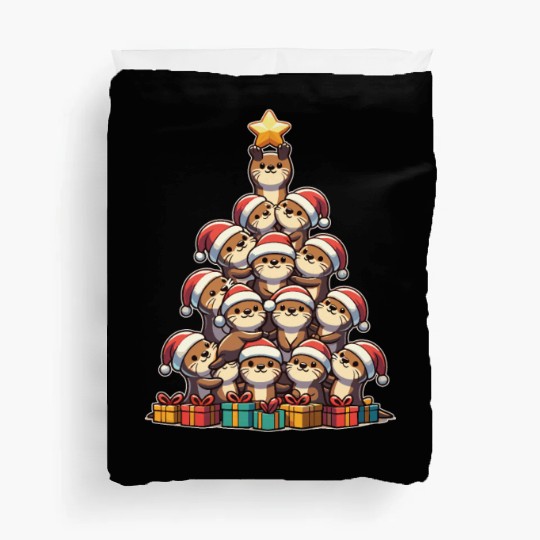 Otter Christmas Tree Merry Christmas Duvet Covers