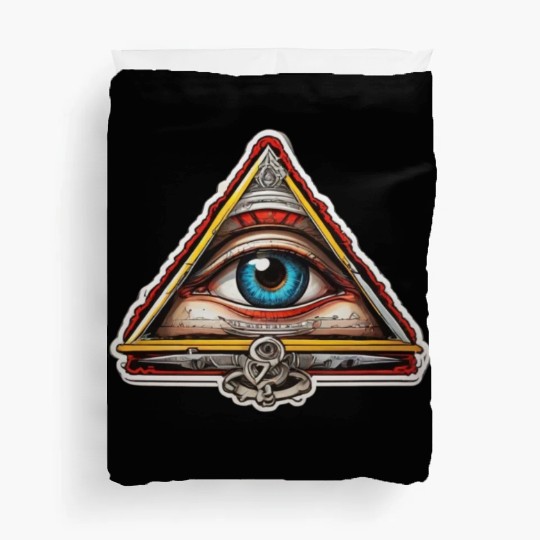 Illuminati one eye symbol of world society Duvet Covers