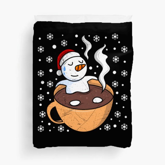 Snowman Hot Cocoa Snowmen Swimming in Hot Duvet Covers
