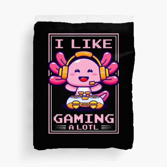Gaming, Axolotl, Gaming, Video Game, Unicorn Gamer Duvet Covers