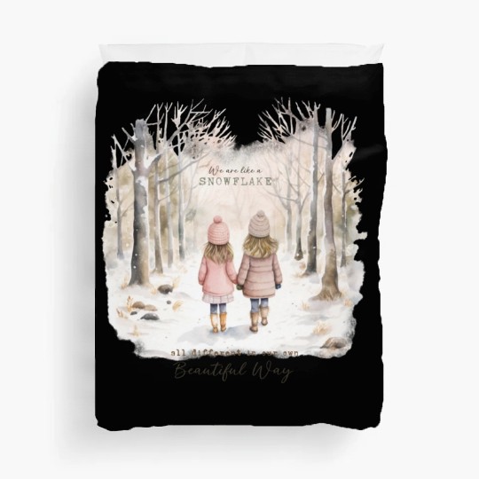 Cute Kids In Winter Wonderland Duvet Covers