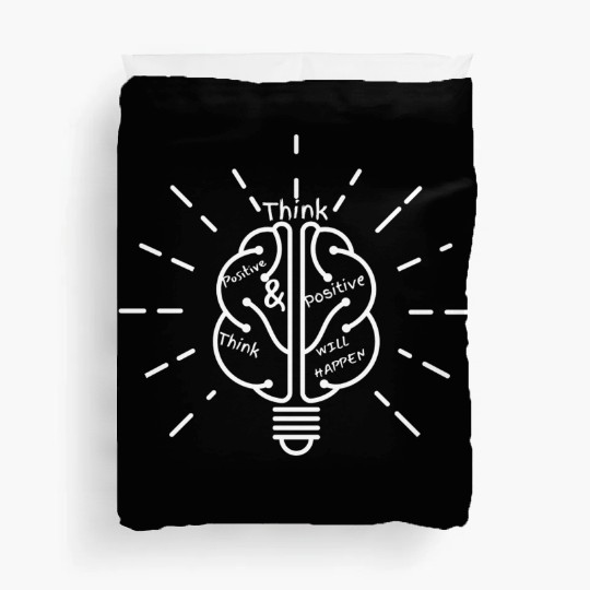 positivethink that you love clear mind white color Duvet Covers