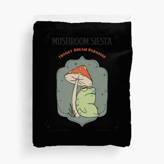 Mushroom Siesta: Froggy Dream Paradise Duvet Covers