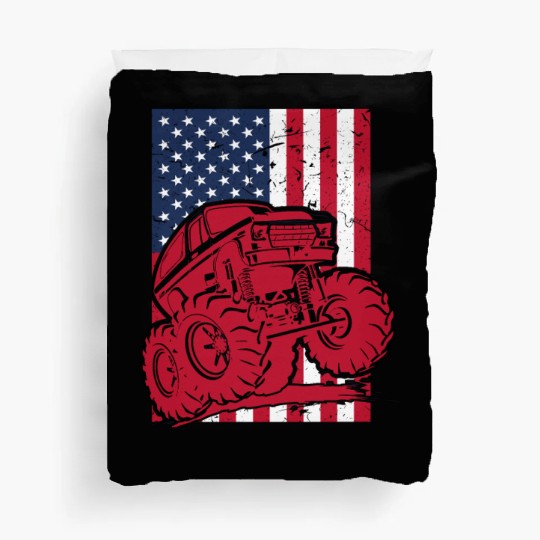 Monster Truck American Flag Duvet Covers