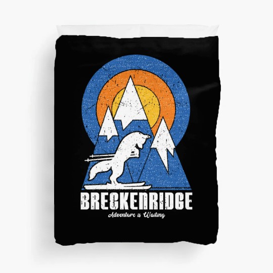 Retro Breckenridge Ski White Fox Duvet Covers