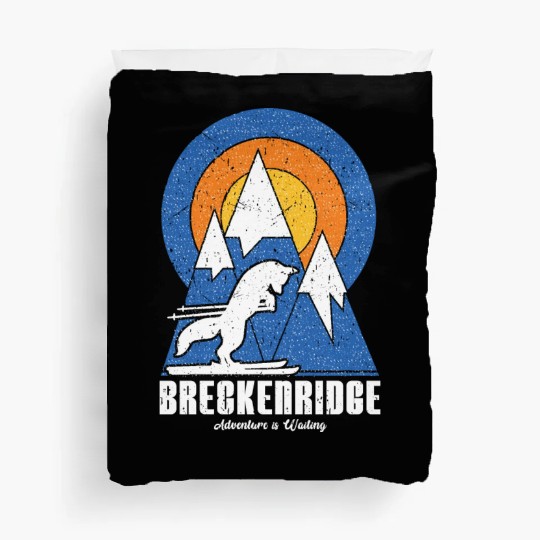 Retro Breckenridge Ski White Fox Duvet Covers