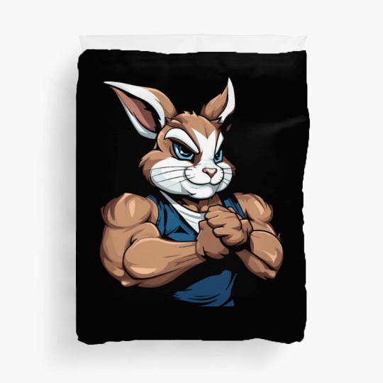 Workout Gym Rabbit Duvet Covers
