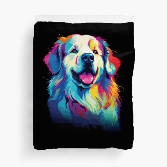 Watercolor Colorful Great Pyrenees Duvet Covers