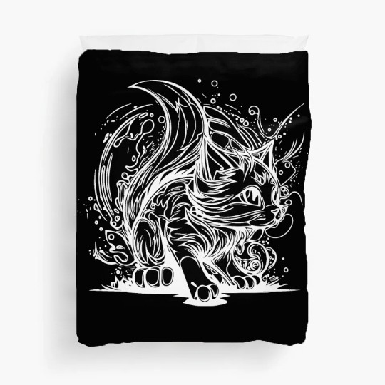 Cute Little Space Cat In Splash Style Duvet Covers