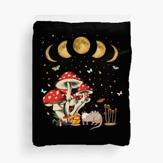 Possum Opossum Lover Owner Goblincore Mushroom Duvet Covers