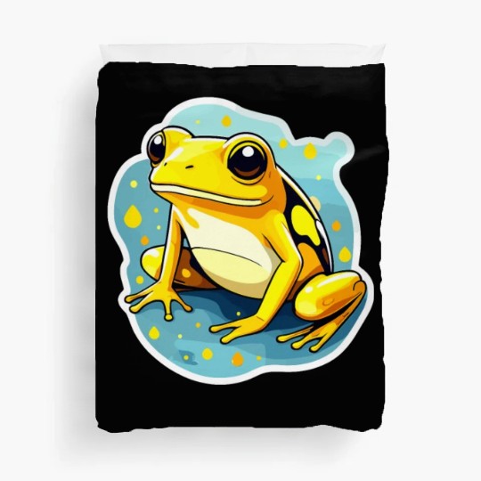 Golden Poison Frog Illustration Duvet Covers