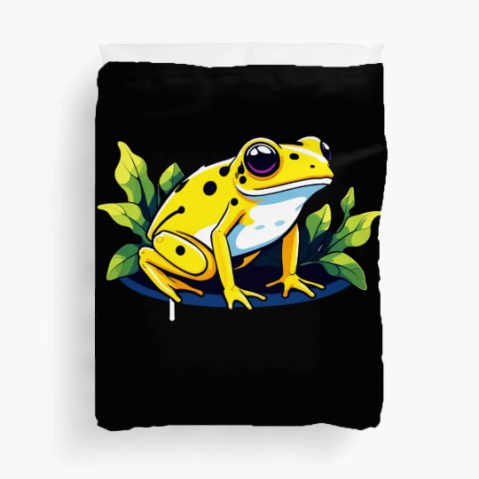 Golden Poison Frog Illustration Duvet Covers