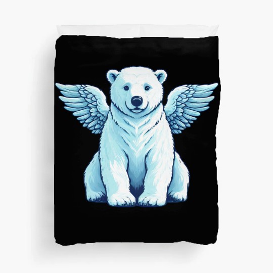 Bear Polar Bear Angel Wings Duvet Covers