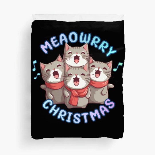 Christmas Kittens sing lovely Christmas song Duvet Covers