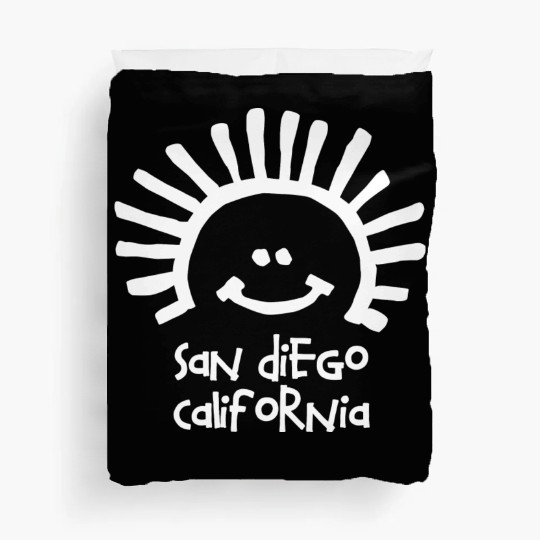 San Diego California Sun Smiley Face Souvenirs Duvet Covers