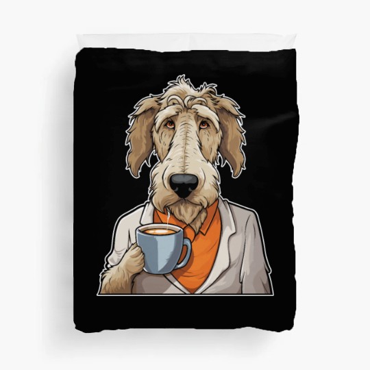 Coffee Irish Wolfhound Dog Duvet Covers