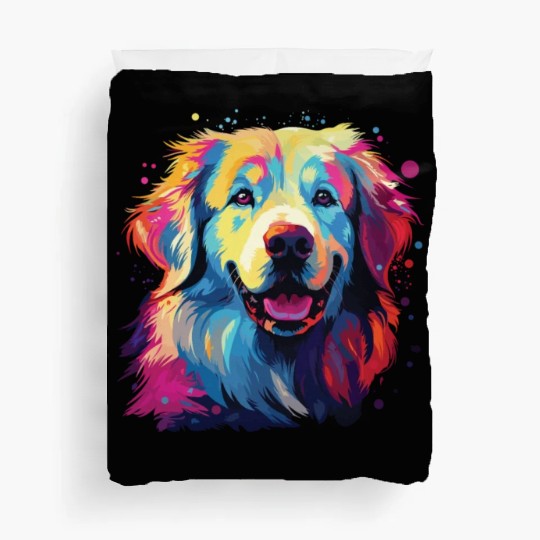 Watercolor Colorful Great Pyrenees Duvet Covers