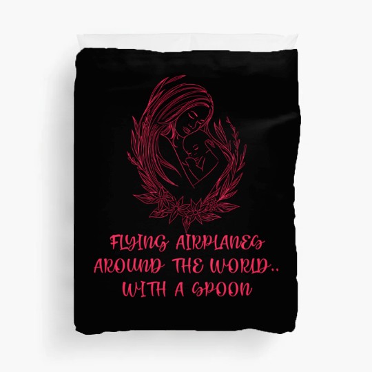Flying Airplanes With Spoon Mom Lifestyle Mother H Duvet Covers
