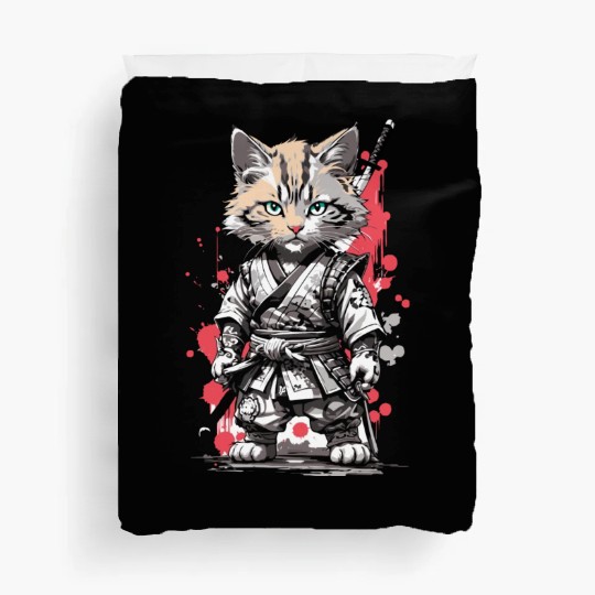 kawaii cat anime japanese retro men women kids fun Duvet Covers