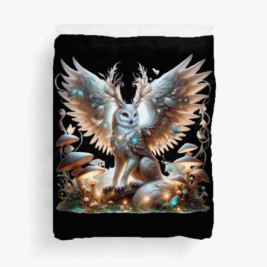 Mystic Owl of the Enchanted Forest Duvet Covers