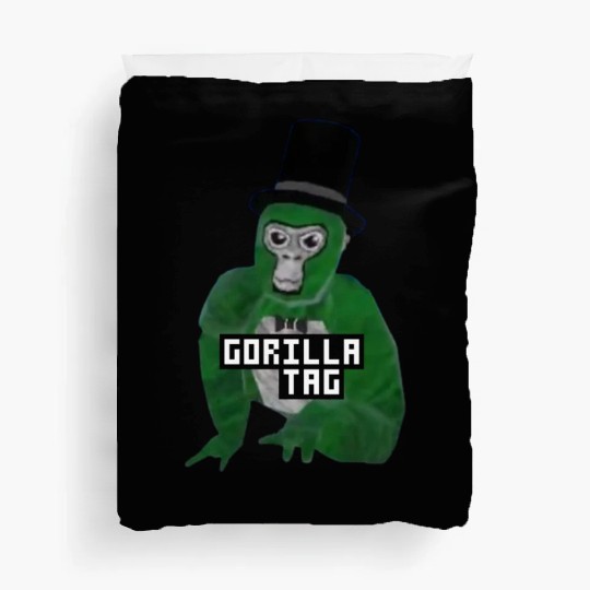 Gorilla Tag Monkey Green Hat Gorilla by POLKART Duvet Covers
